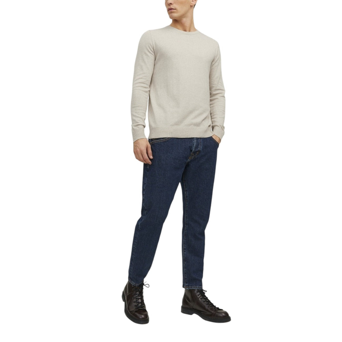 2364920 Jack & Jones Maglia Beige Cotone Nylon Viscosa Uomo