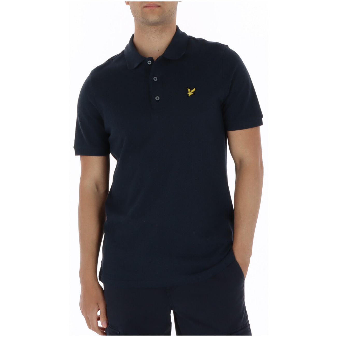 2461482 Lyle & Scott Polo Blu Cotone Elastan Colletto Polo Uomo