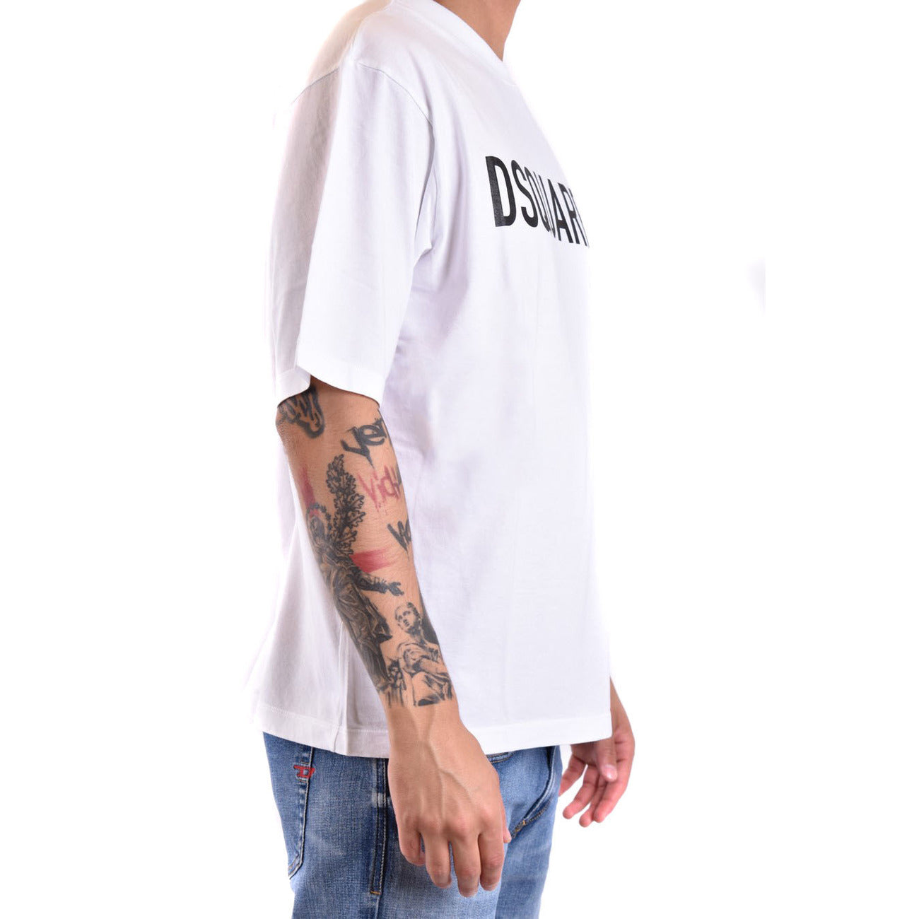 2423404 Dsquared2 T-Shirt Bianca Stampa Uomo