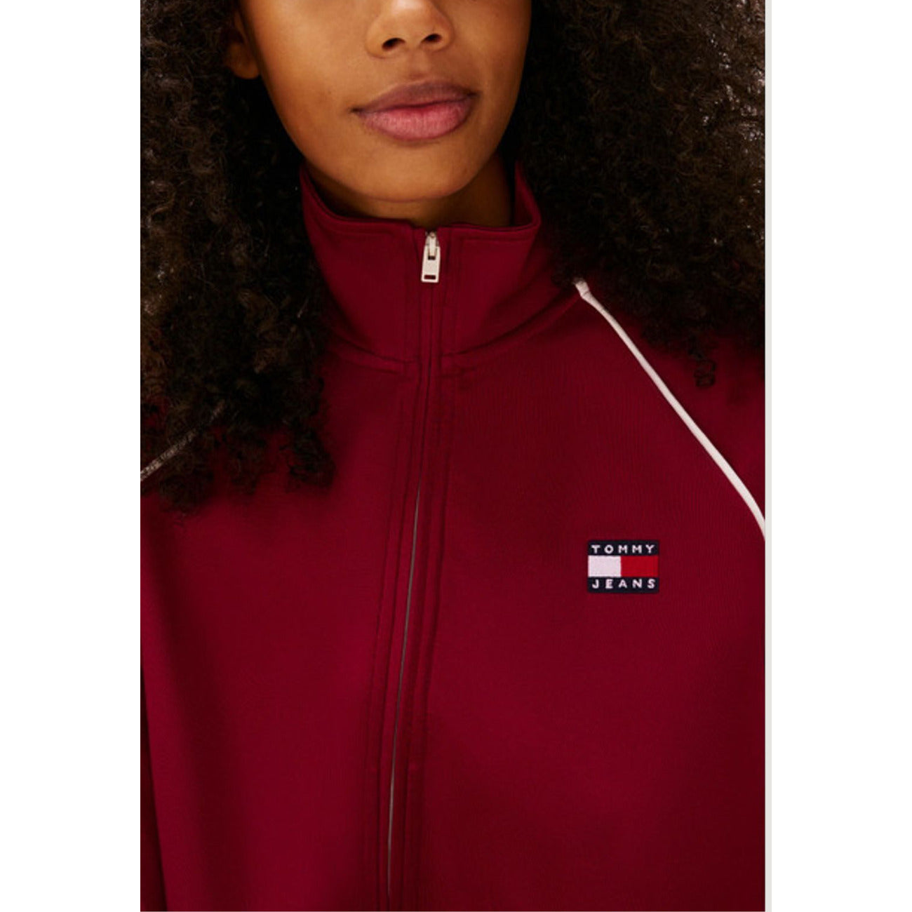 2450300 Tommy Hilfiger Jeans Felpa Donna Bordeaux Poliestere Zip