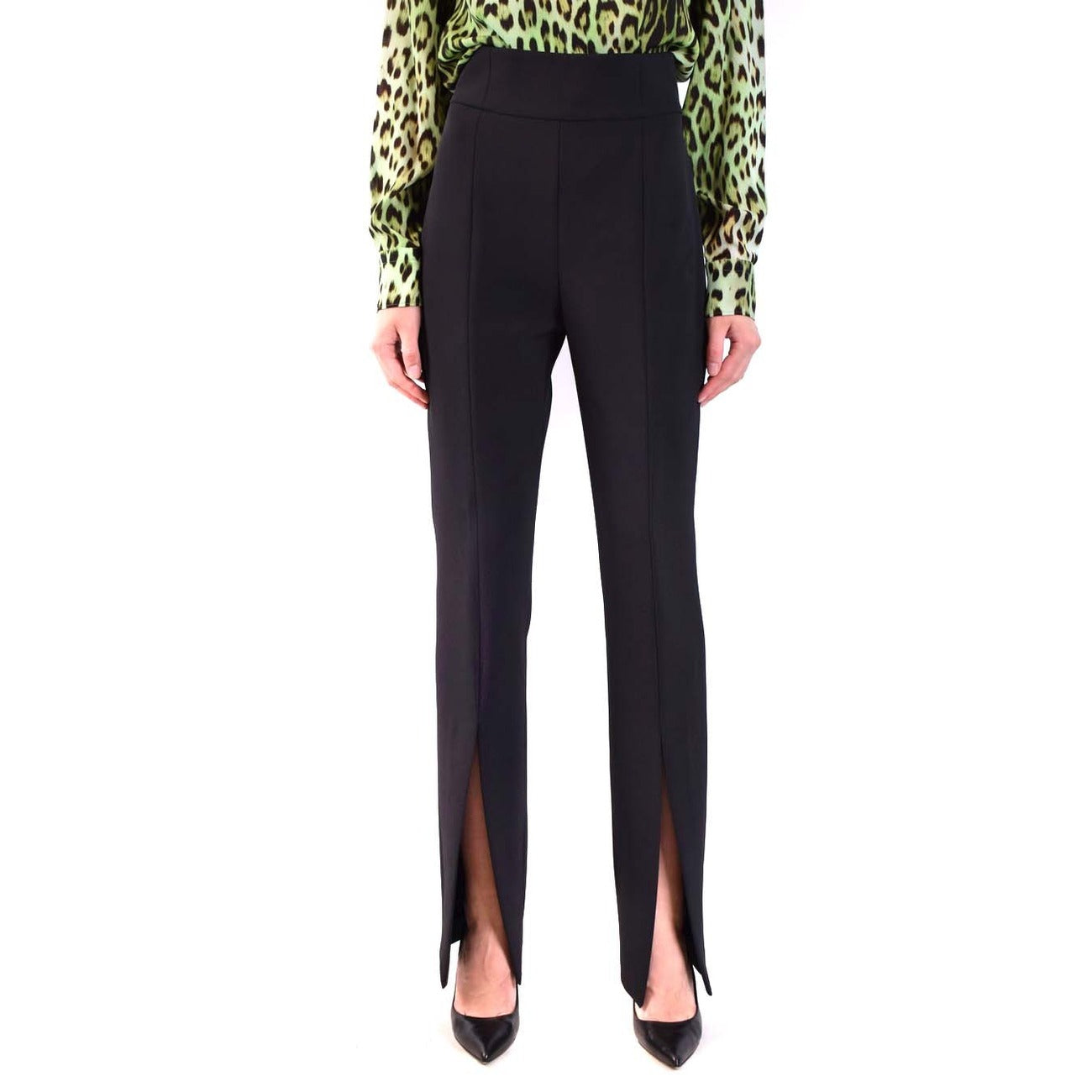 2422959 Pinko Pantaloni Neri Poliestere Cerniera Made Italy Donna