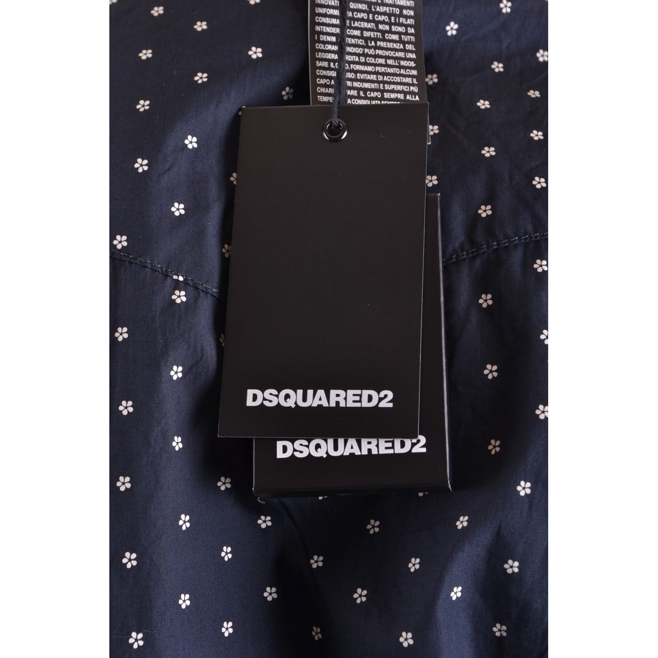 2424989 Dsquared Camicia Blu Floreale Cotone Uomo