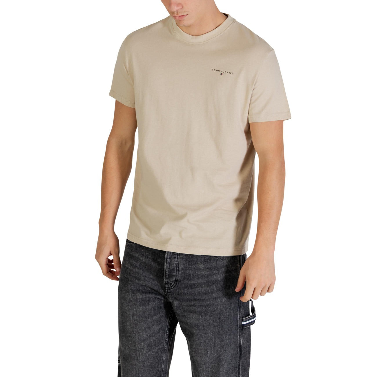 2447278 Tommy Hilfiger Jeans T-shirt Beige Cotone Organico Uomo
