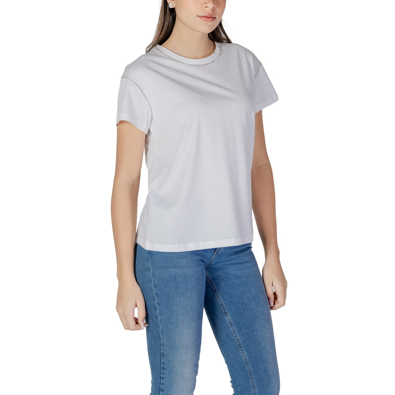 4893 Liu Jo T-Shirt Bianca Strass Donna