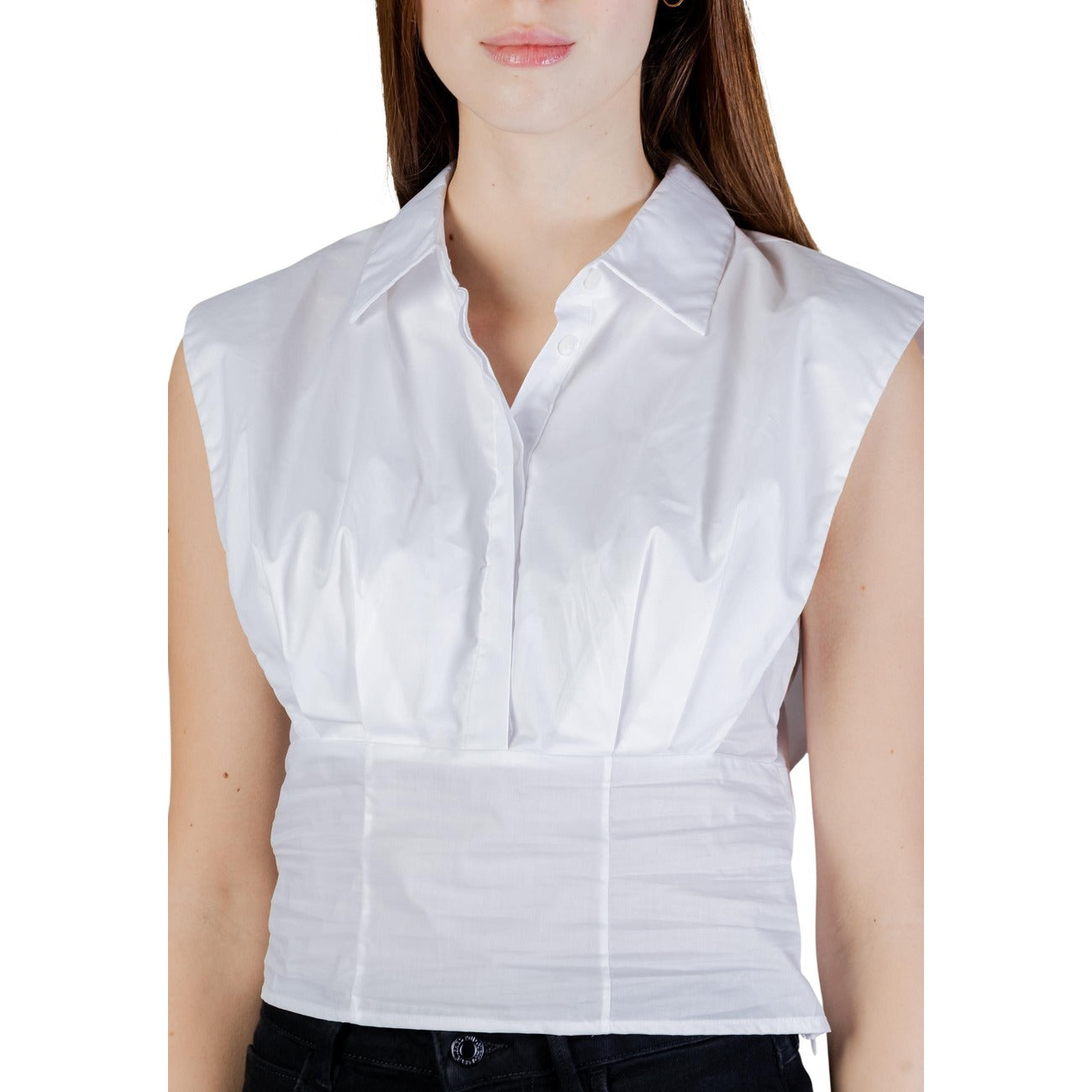 2452531 Guess Blusa Bianca Donna Cotone 100% Bottoni