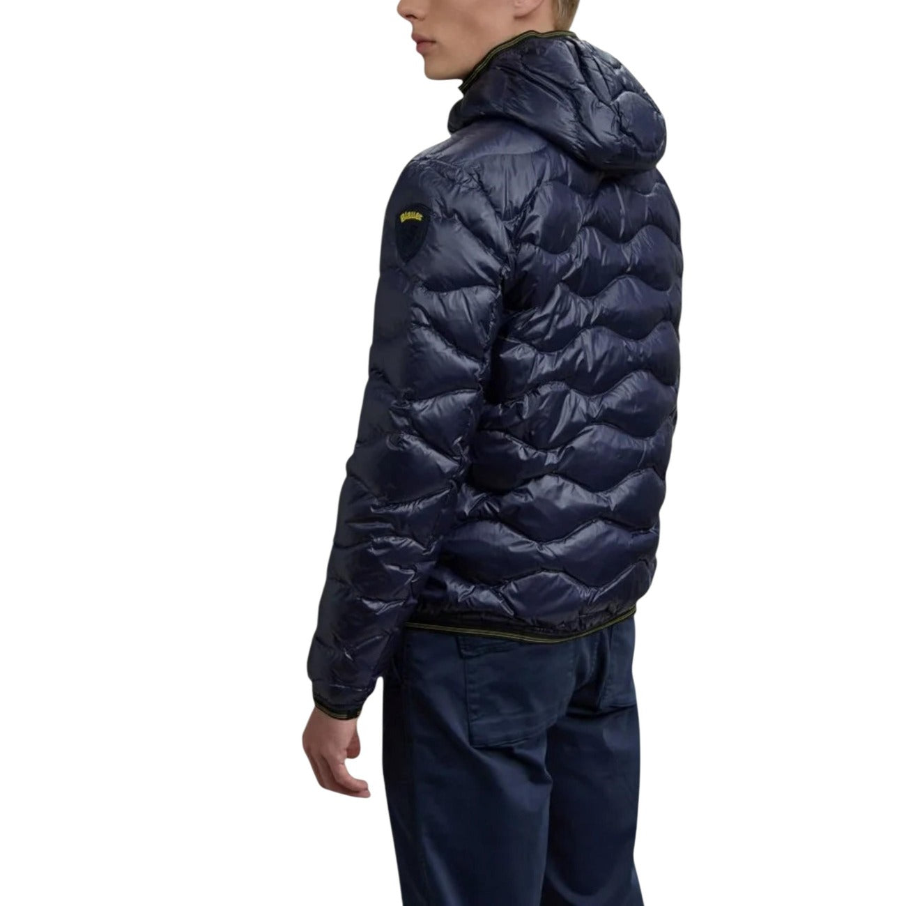 2451917 Blauer Giubbotto Blu Cappuccio Uomo