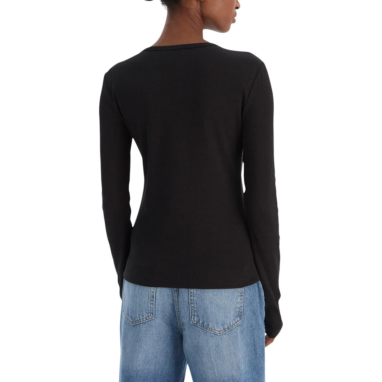 497987 Calvin Klein Jeans Maglia Nera Maniche Lunghe Donna