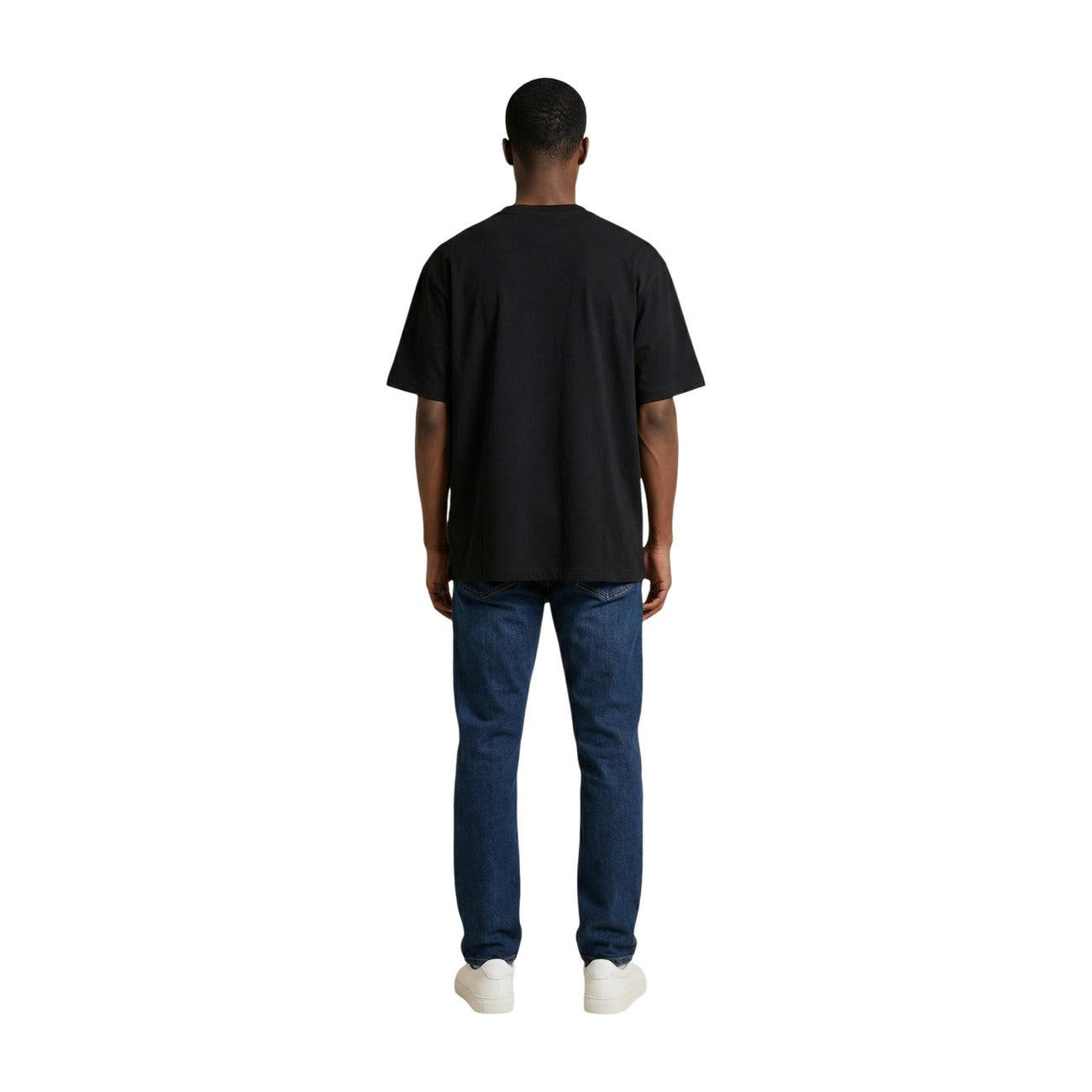 2459335 Boss T-Shirt Nera Cotone Elastan Scollo Tondo Uomo