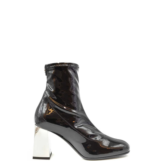 491067 Giuseppe Zanotti Stivaletti Neri Pelle Tacco Largo Donna