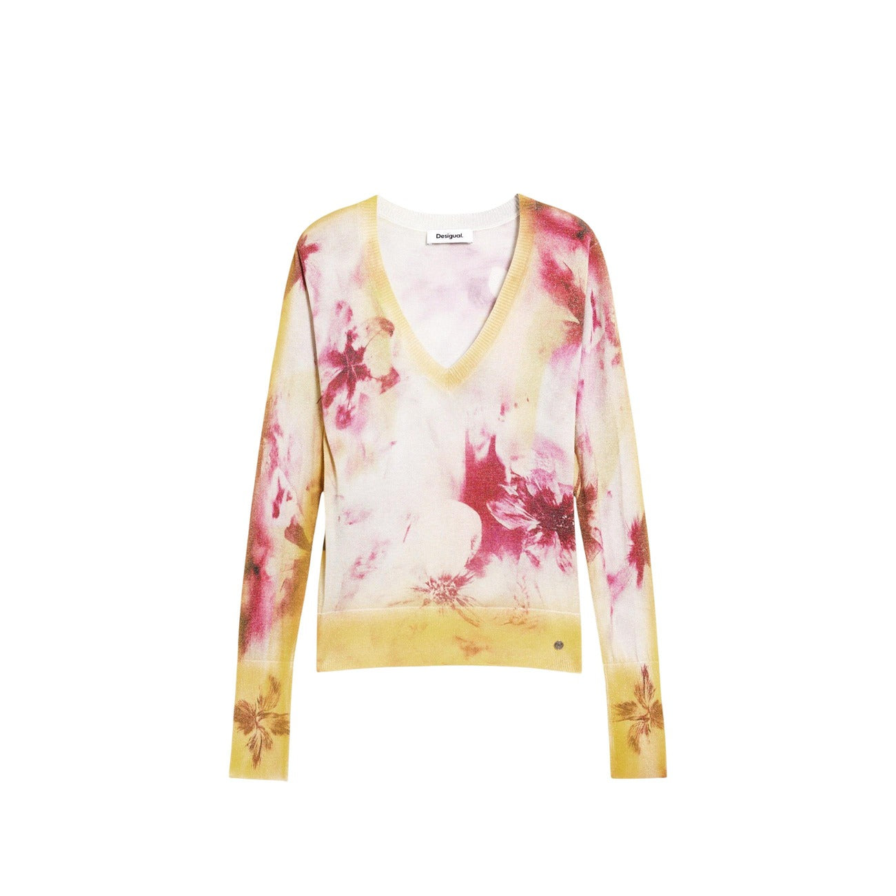 2453023 Desigual Maglia Donna Rosa Floreale Viscosa