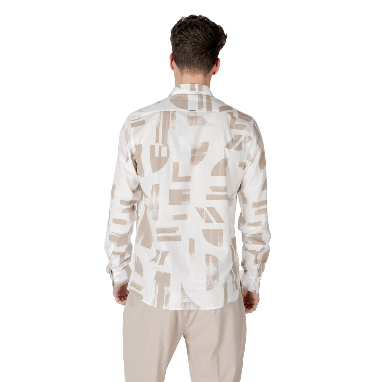 2410424 Antony Morato Camicia Beige Colorata Cotone Viscosa Cappuccio Uomo