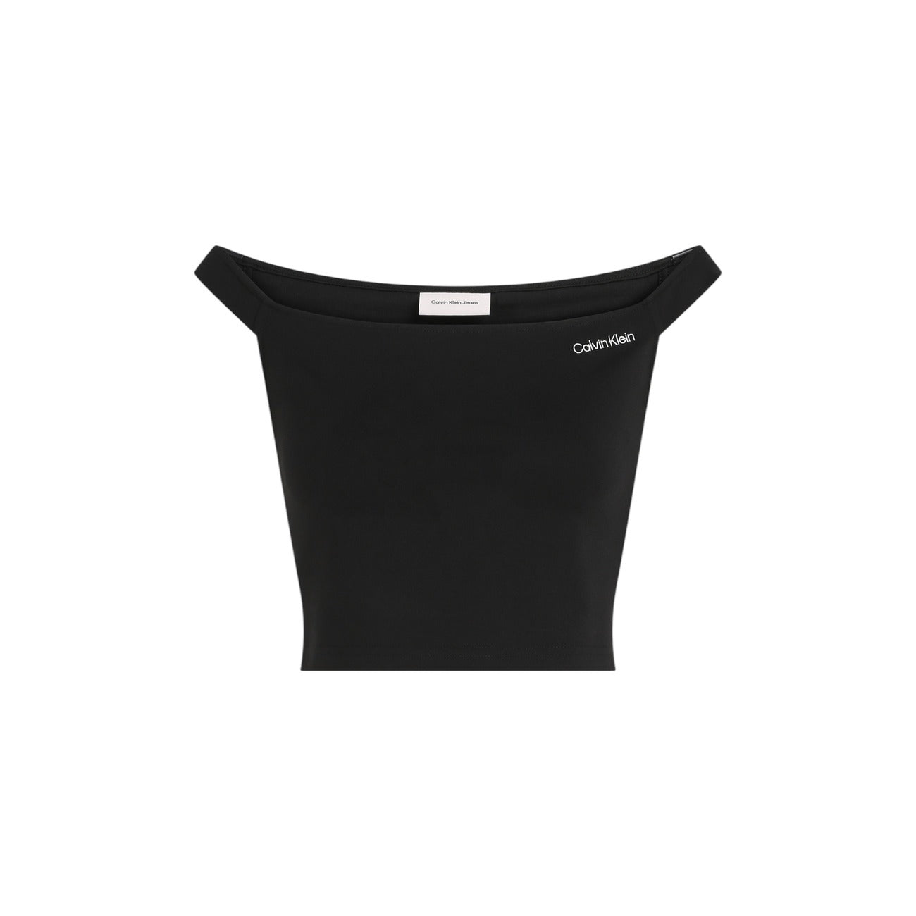 2410319 Calvin Klein Jeans Top Nero Scollo Barca Smanicato Donna