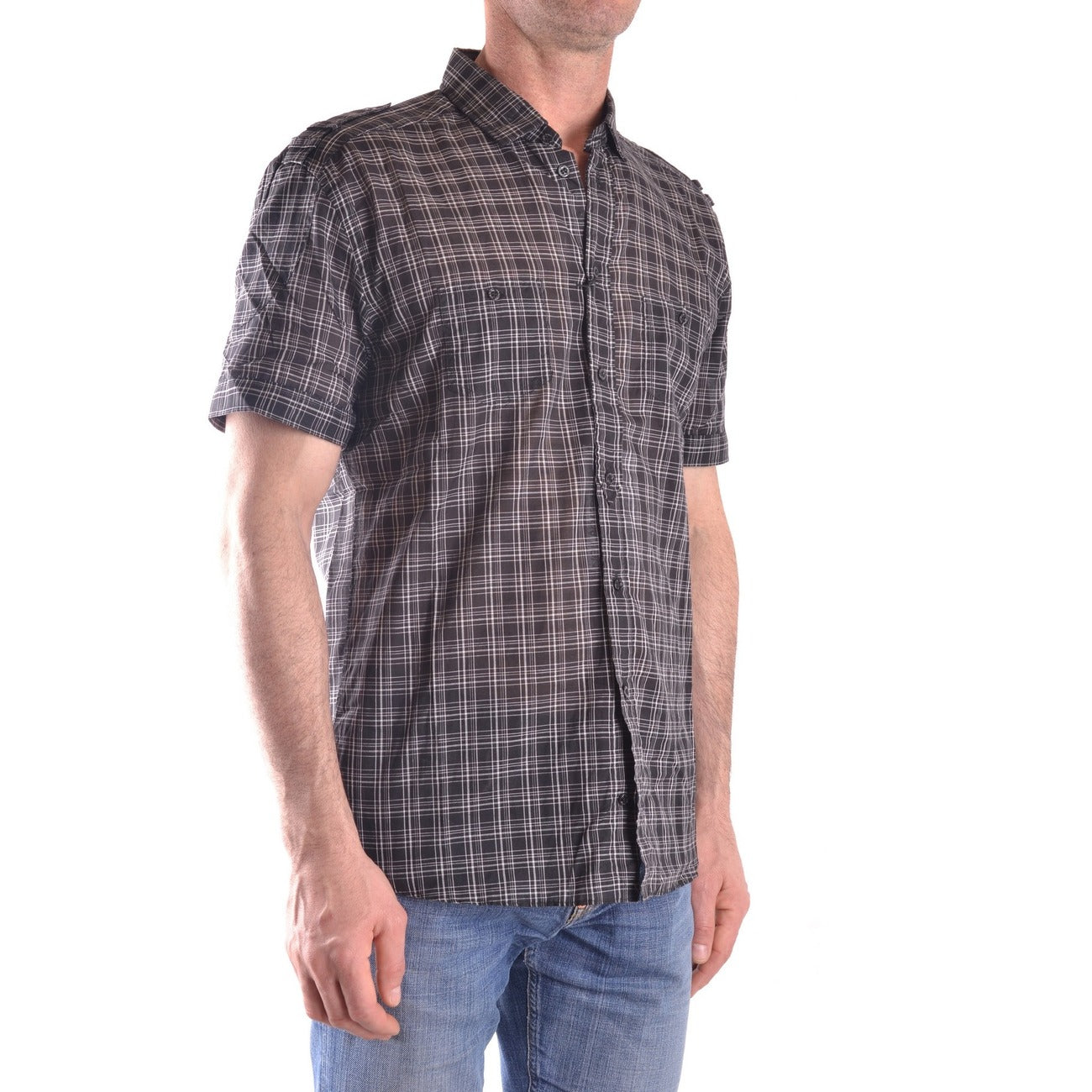 2431329 Neil Barrett Camicia Multicolore Quadri Maniche Corte Uomo
