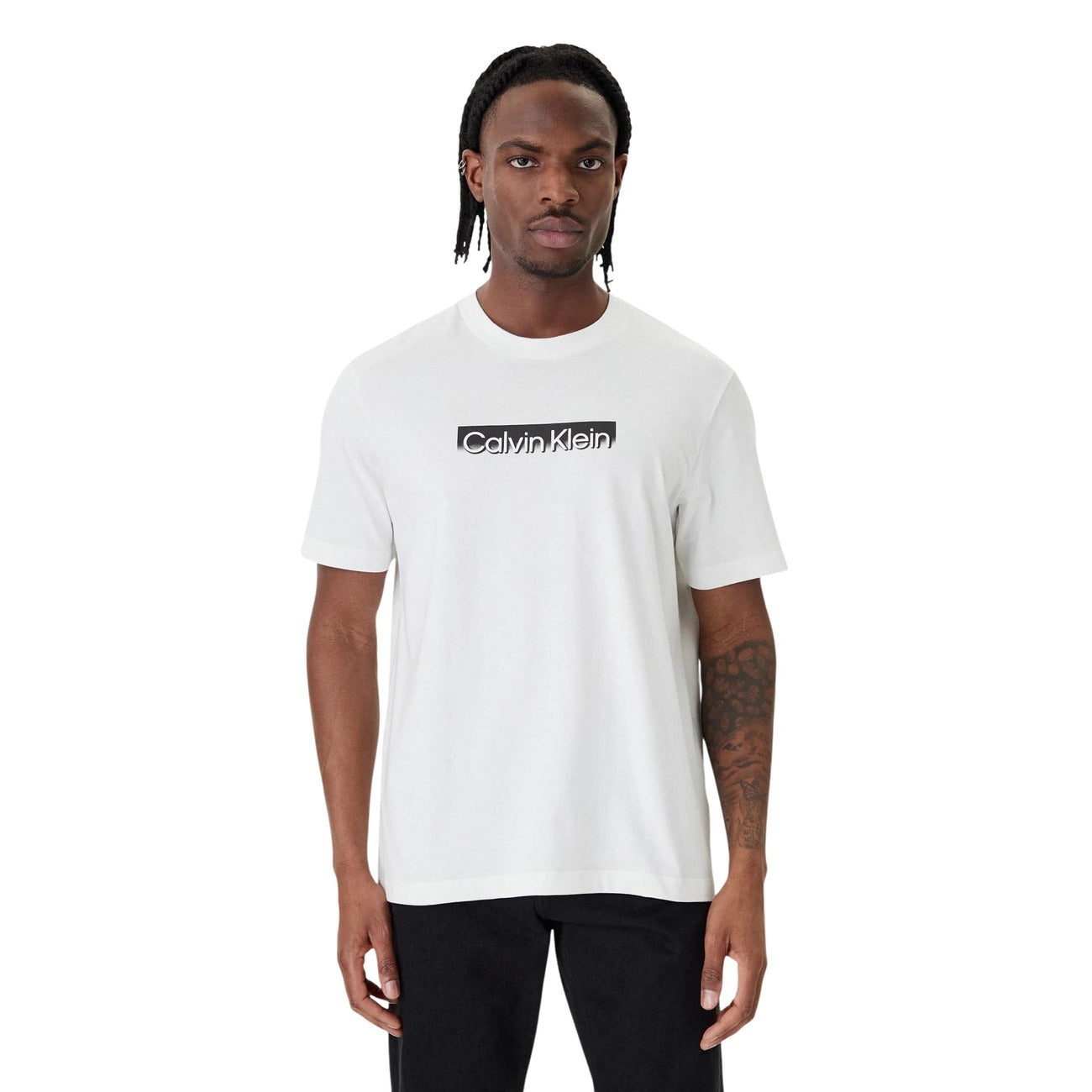 2455160 Calvin Klein T-Shirt Bianca con Stampa Uomo