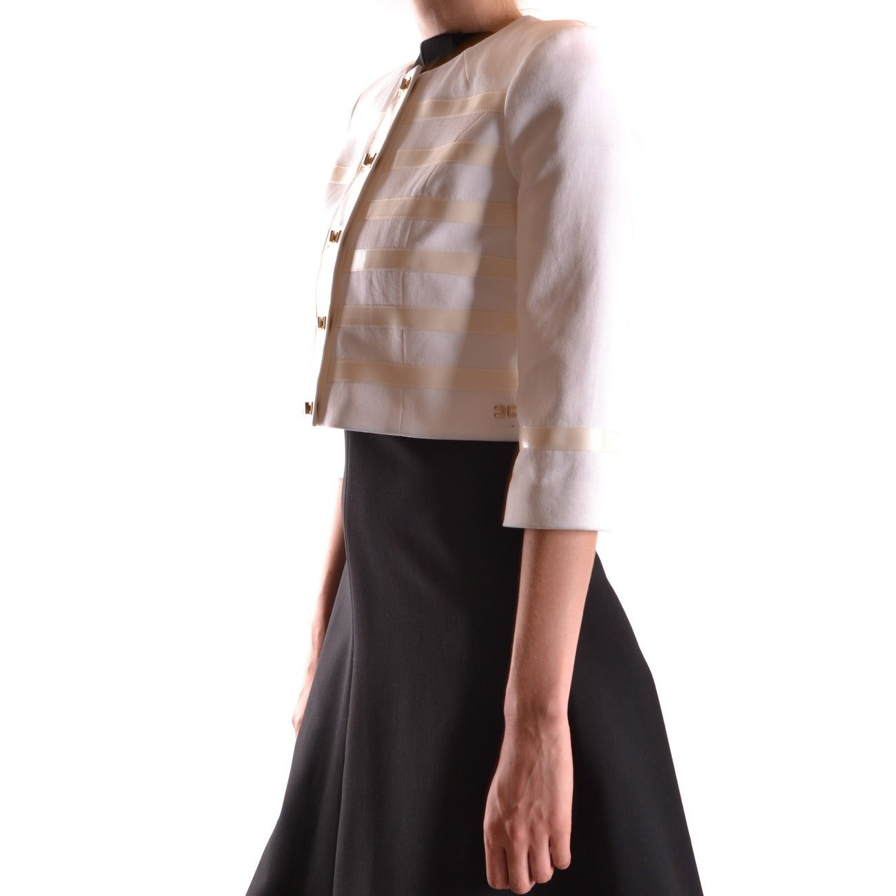 486602 Elisabetta Franchi Giacca Bianca Righe Donna Primavera/Estate