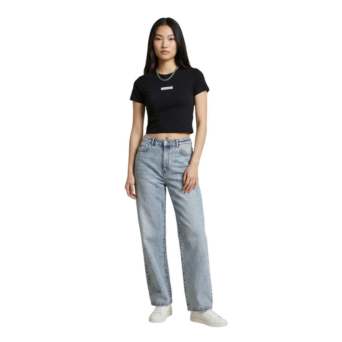 2455474 Calvin Klein Jeans T-Shirt Donna Nera Cotone