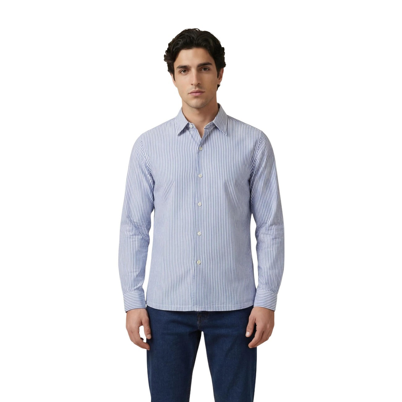 2454977 Only & Sons Camicia Azzurro Righe Uomo