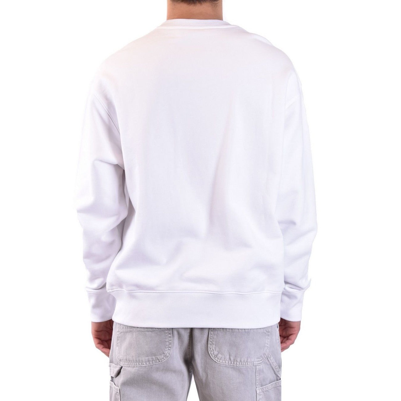 2424592 Moschino Felpa Bianca Stampa Uomo
