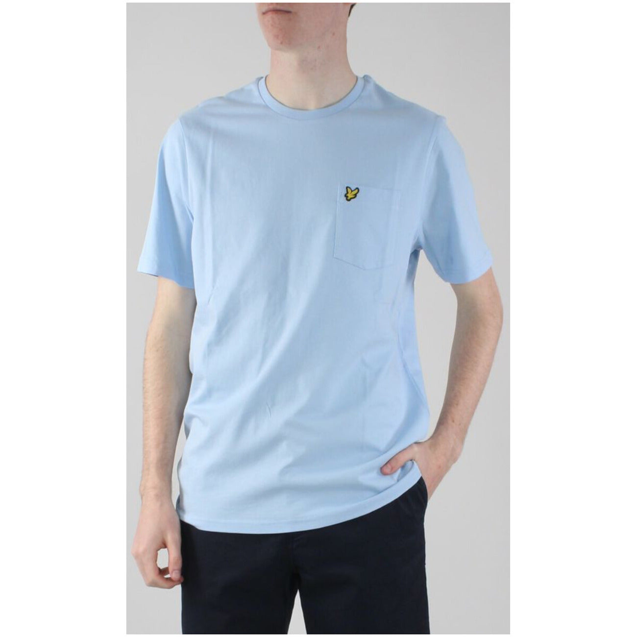 2324893 Lyle & Scott T-Shirt Azzurro Stampa Tasca Uomo