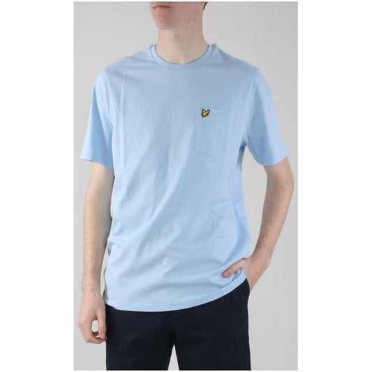 2324893 Lyle & Scott T-Shirt Azzurro Stampa Tasca Uomo