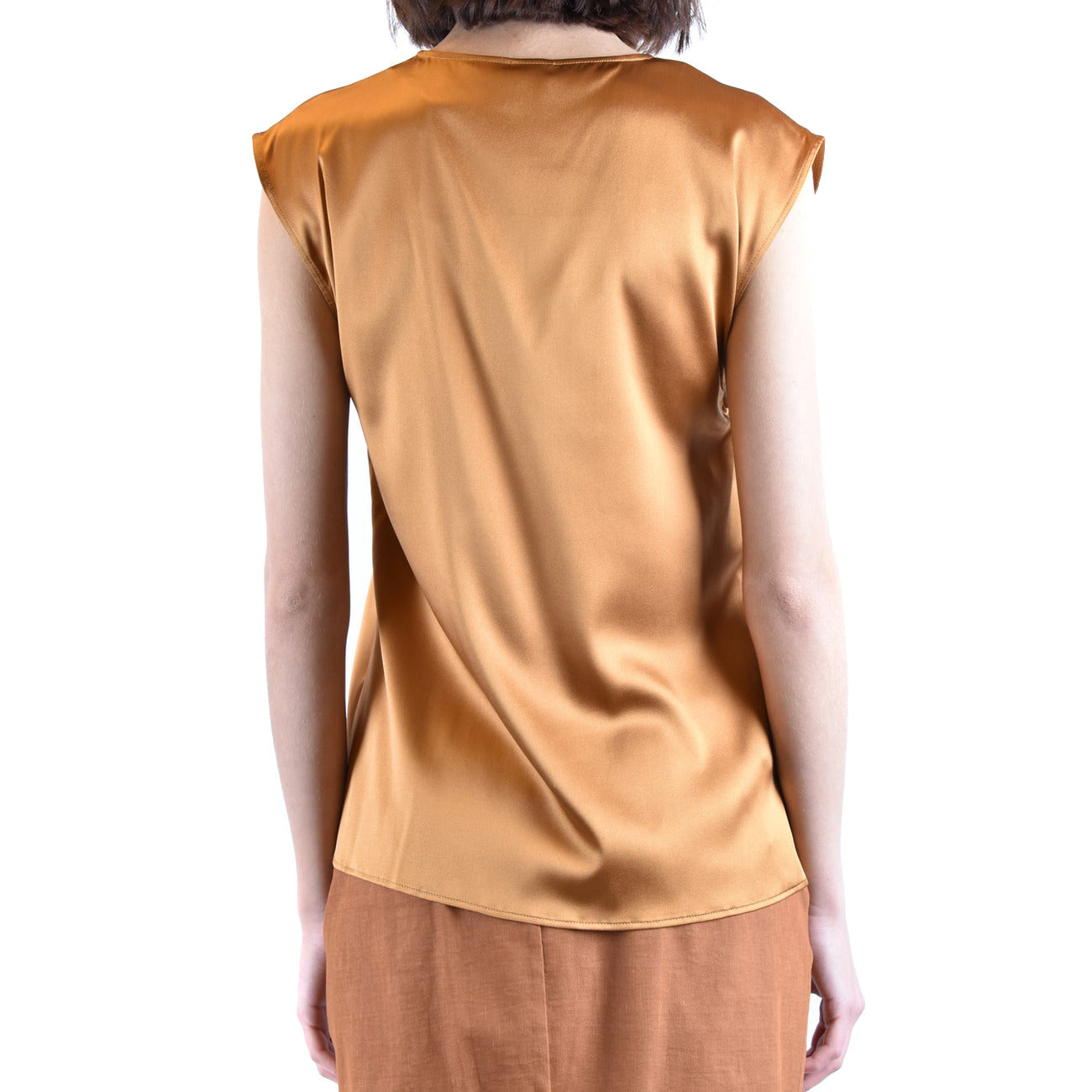 486924 Pinko Canotta Cammello Seta Donna