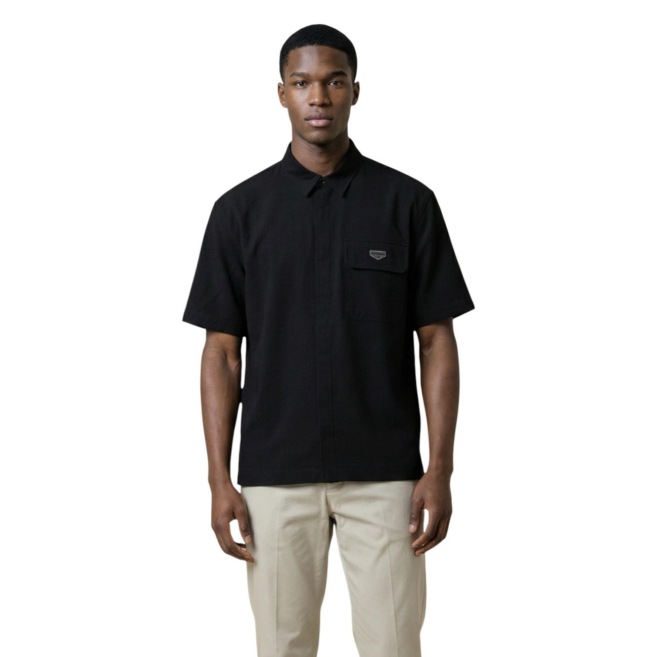 2451664 Antony Morato Camicia Nera Cotone Uomo