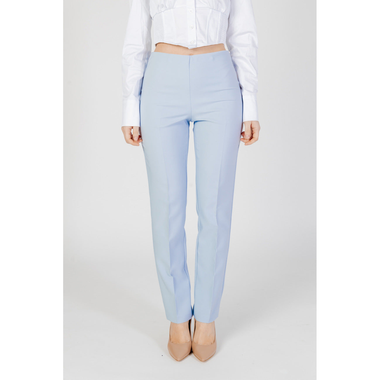 2463342 Sandro Ferrone Pantaloni Azzurri Stretch Donna