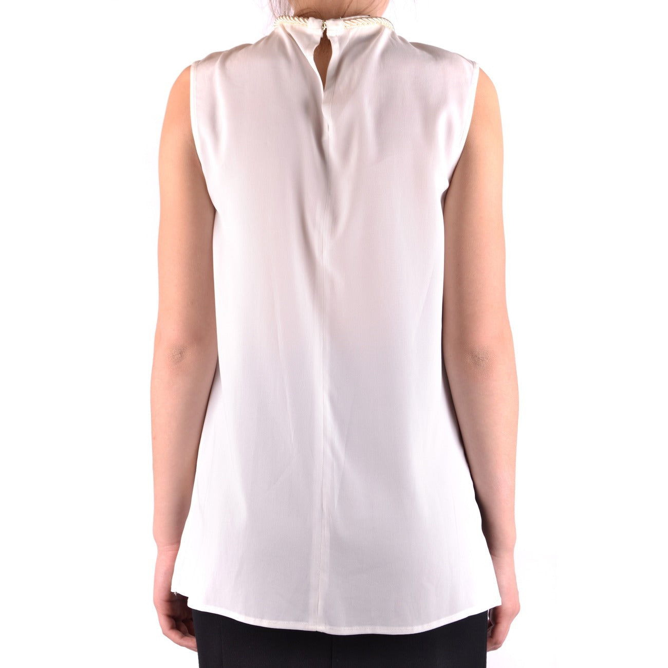 2423000 Pinko Top Bianco Smanicato in Viscosa Donna