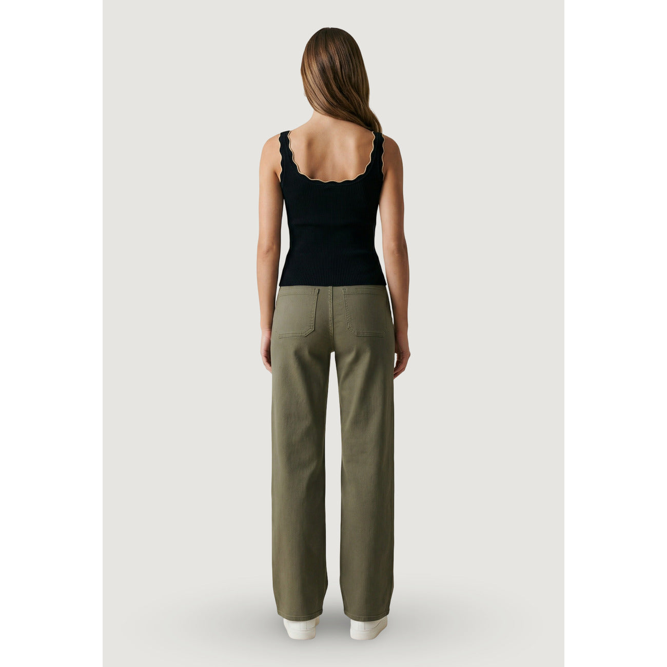 517450 Jacqueline De Yong Pantaloni Verdi Donna