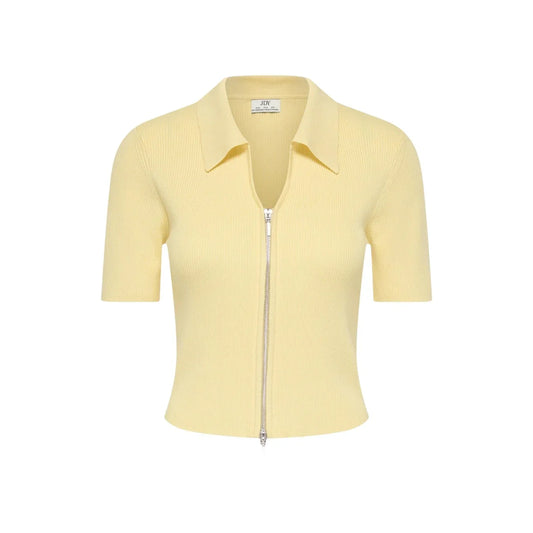 517455 Jacqueline De Yong Cardigan Giallo Maniche Corte Donna