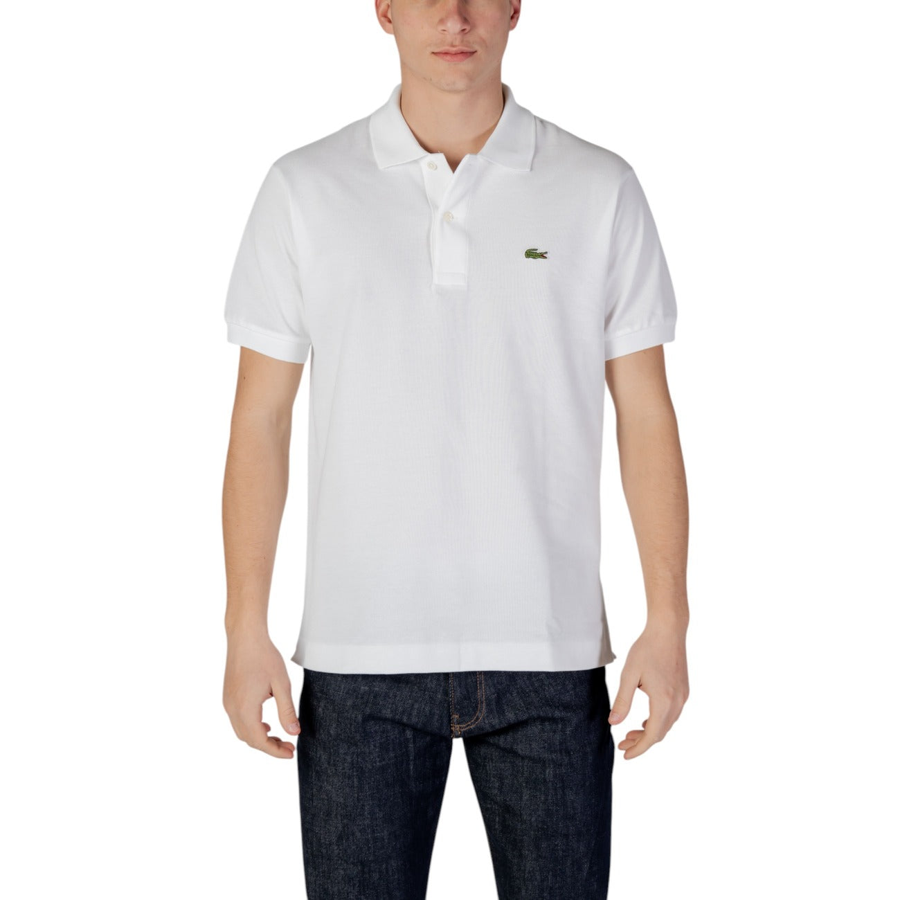 2412613 Lacoste Polo Bianca Cotone Colletto Polo Maniche Corte Uomo