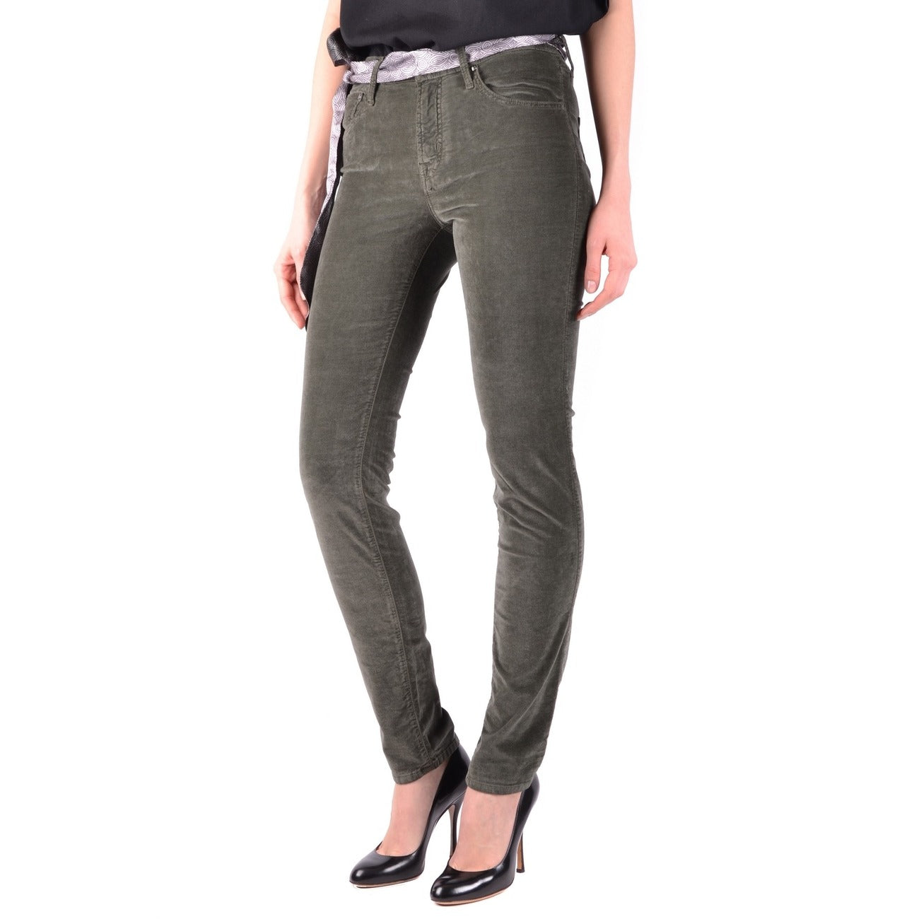 2437700 Jacob Cohen Jeans Verdi Cotone Modal Made Italy Donna