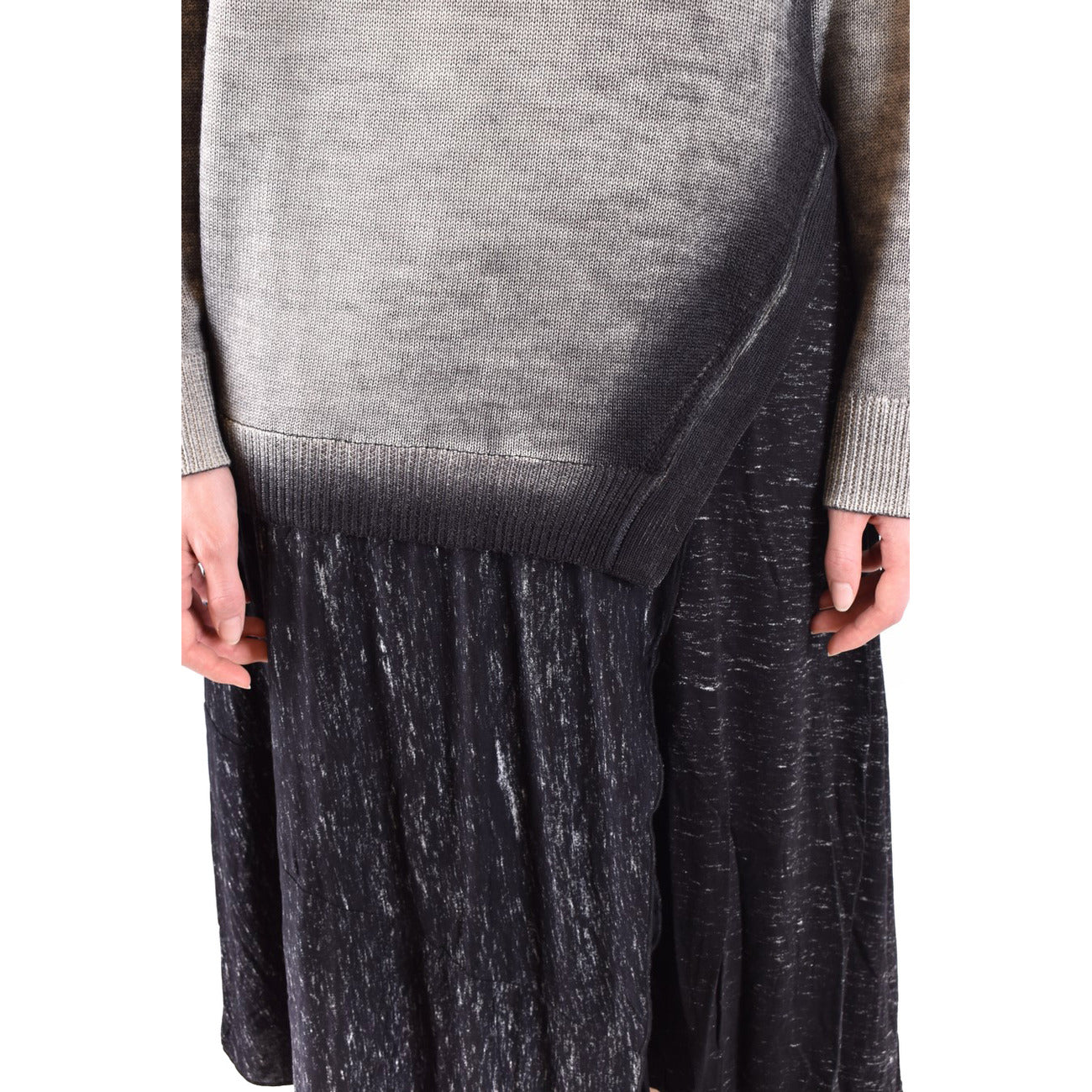 2423082 Diesel Abito Grigio Monocromo Maniche Lunghe Scollo Tondo Donna
