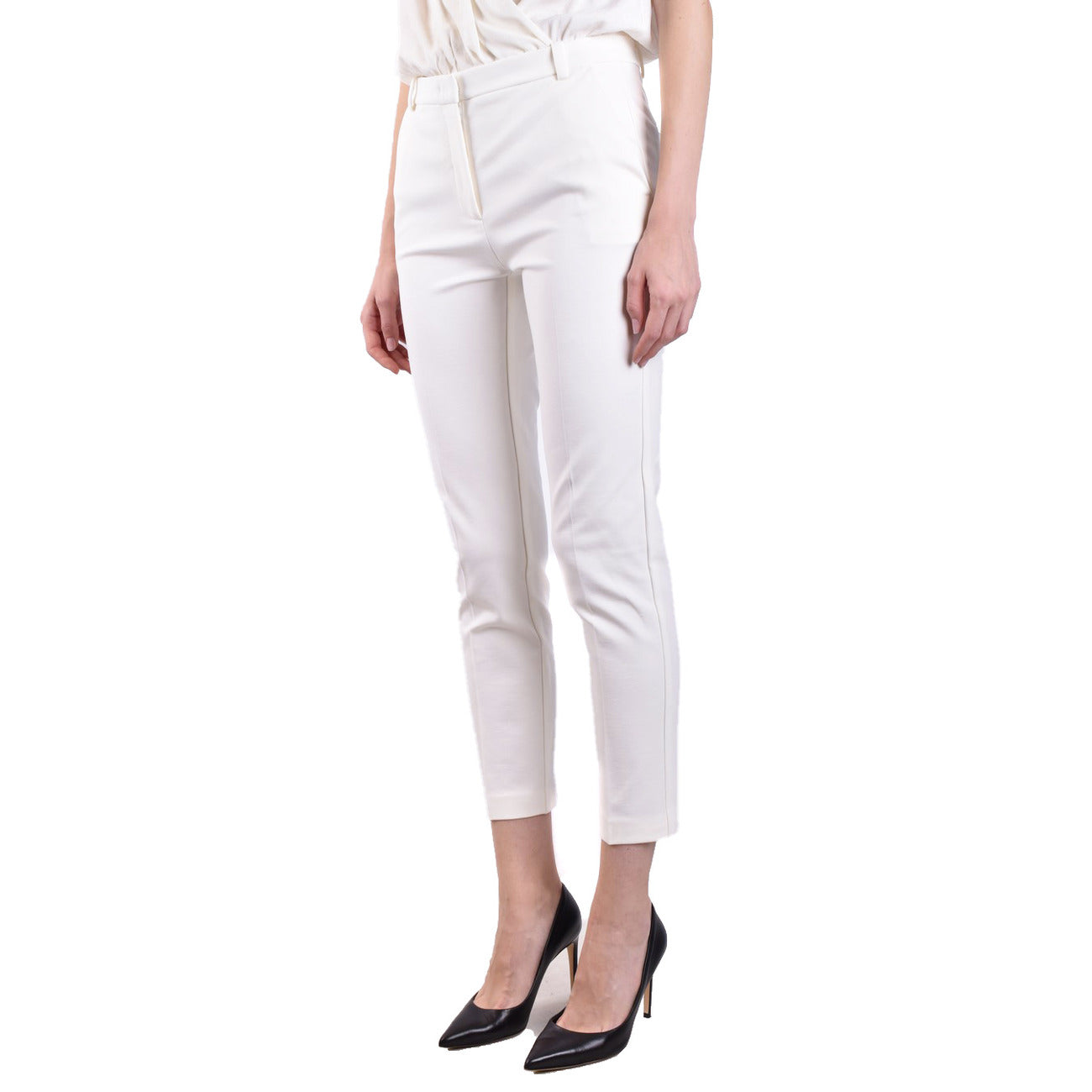 2424343 Pinko Pantaloni Bianchi Donna Viscosa 67% Poliammide 28% Elastan 5%