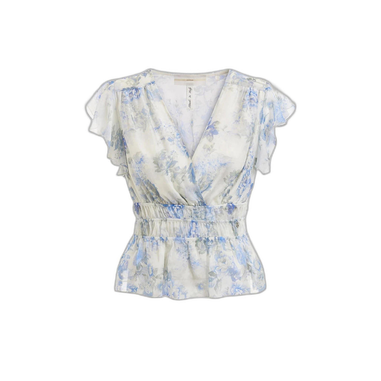 2451458 Guess Blusa Azzurra Donna Viscosa 76% Seta 24%