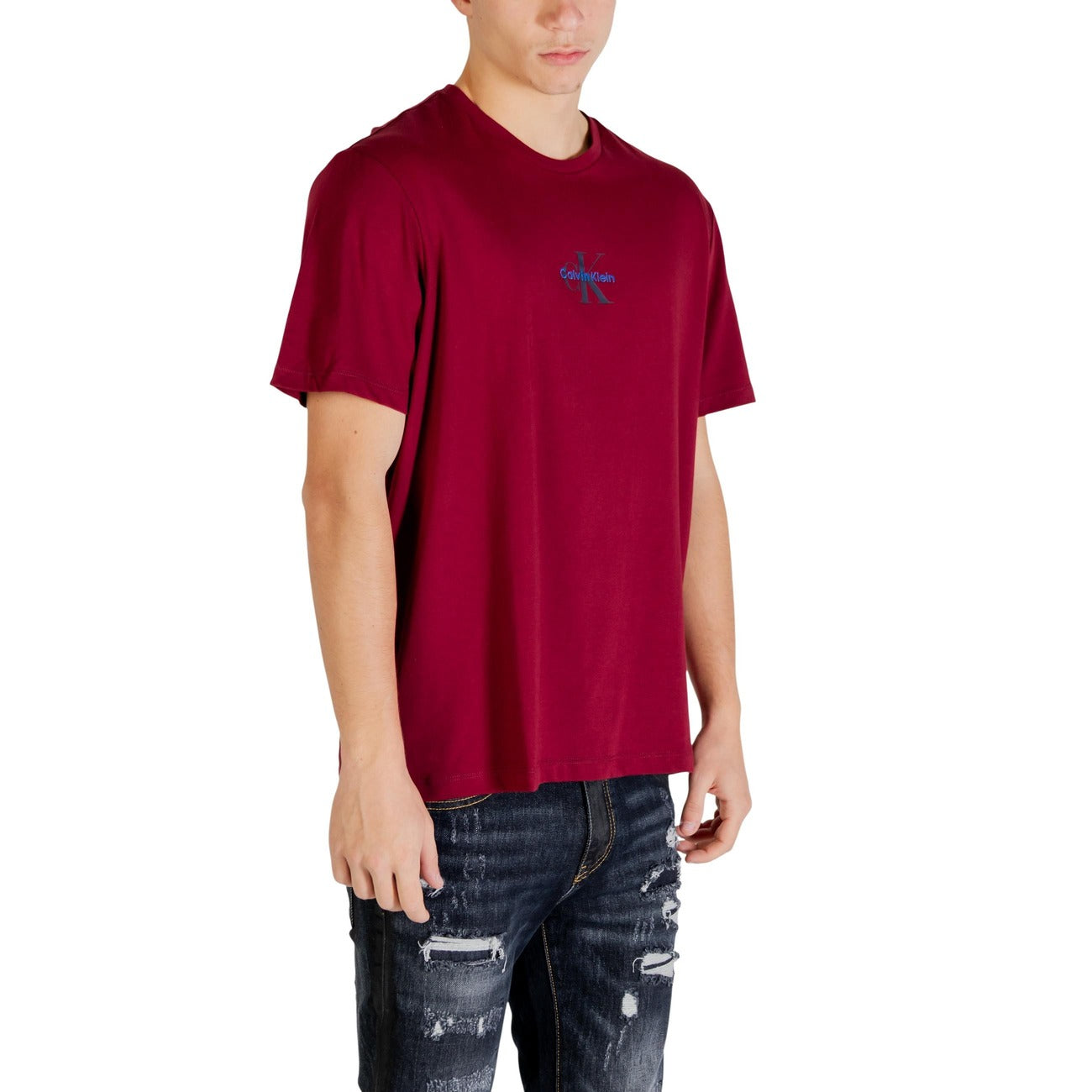 2447029 Calvin Klein Jeans T-Shirt Bordeaux Uomo