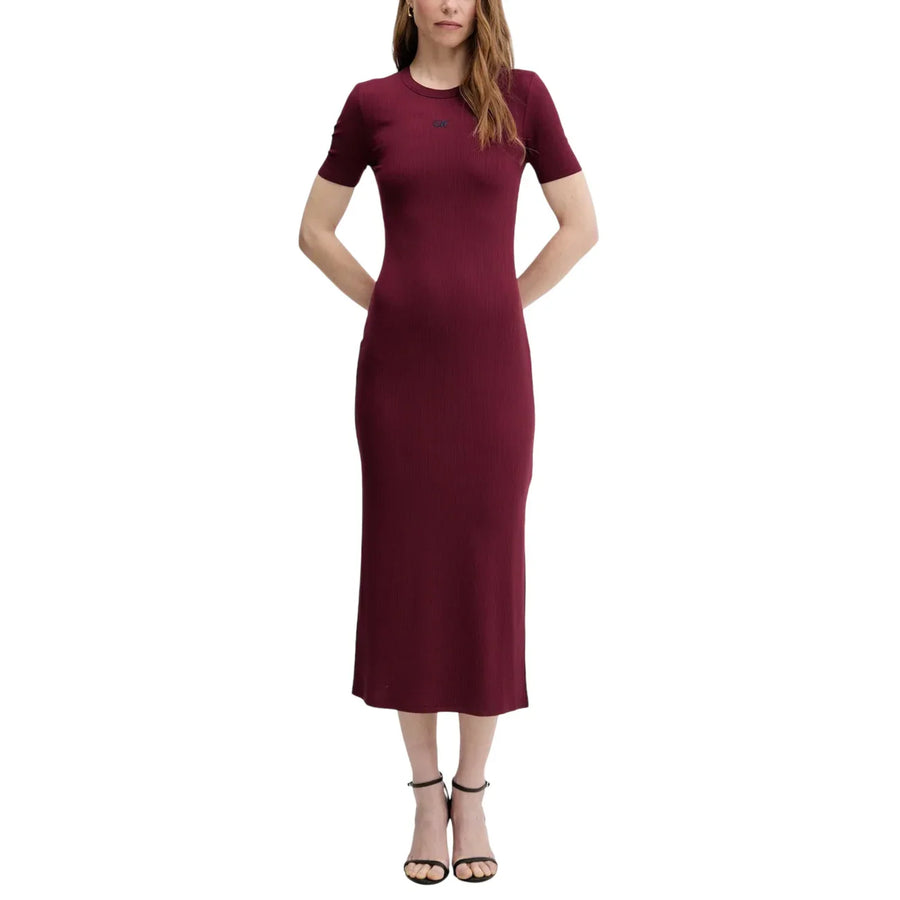 Abito Bordeaux Corto Donna Modal Maniche Corte