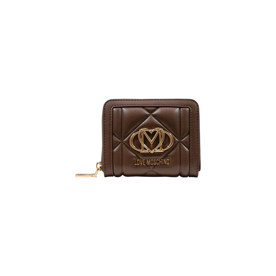Portafoglio Piccolo Zip-Around Quilted Monogram Heart Marrone