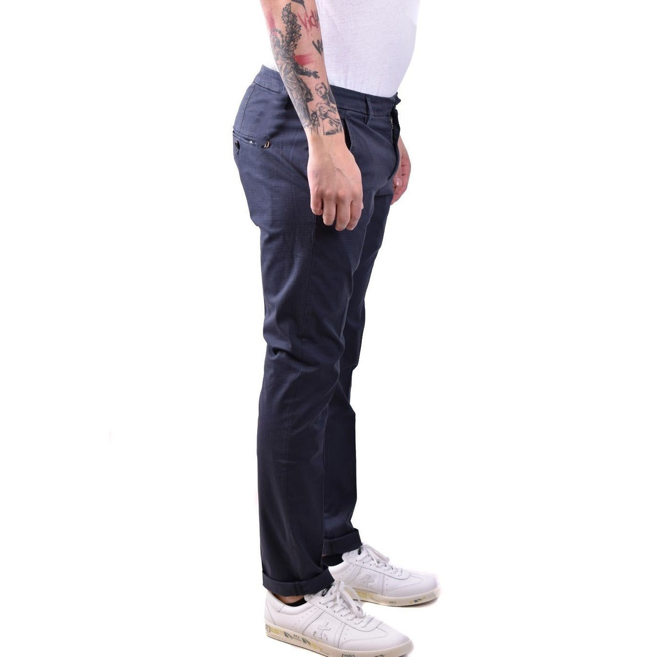 2429678 Dondup Pantaloni Blu Cotone Elastan Uomo