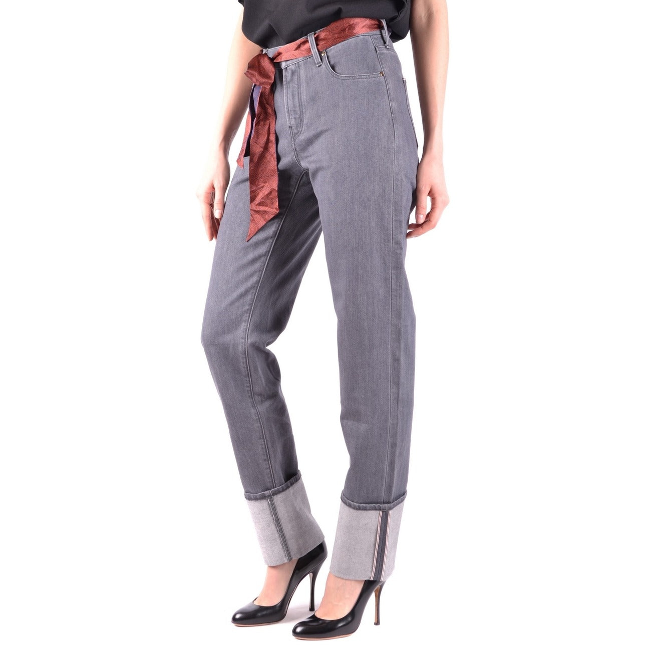 2437838 Jacob Cohen Jeans Grigi Cotone Elastan Made Italy Donna