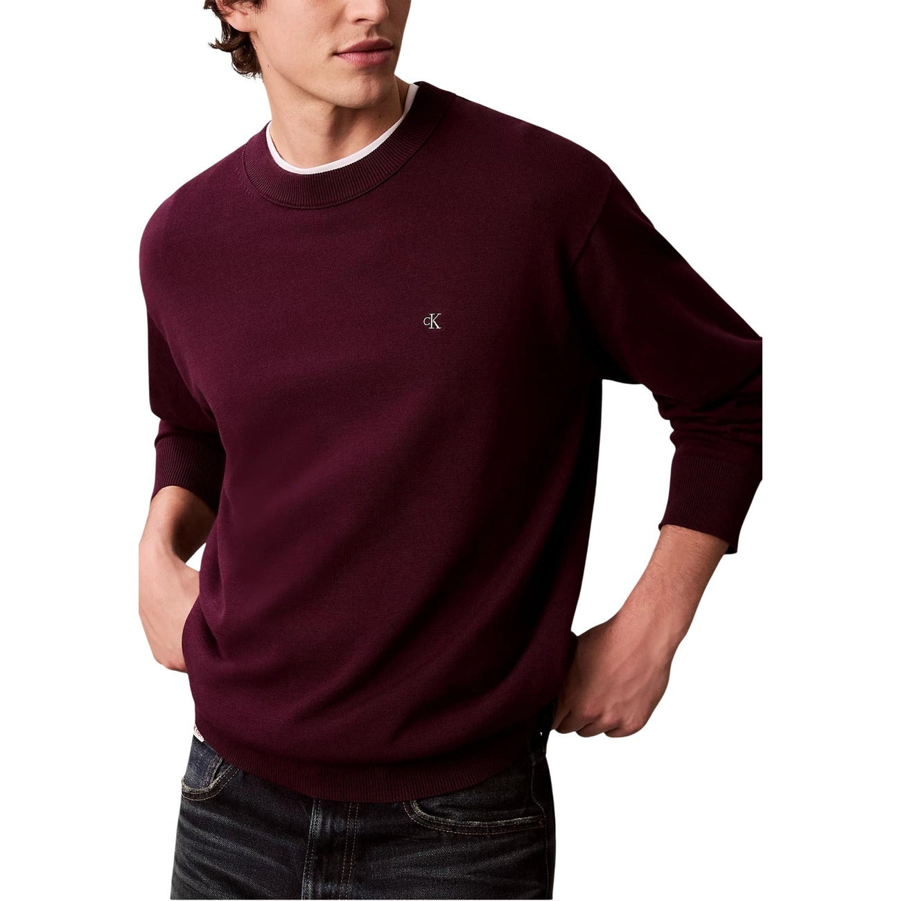 2446257 Calvin Klein Jeans Maglia Viola Cotone Uomo