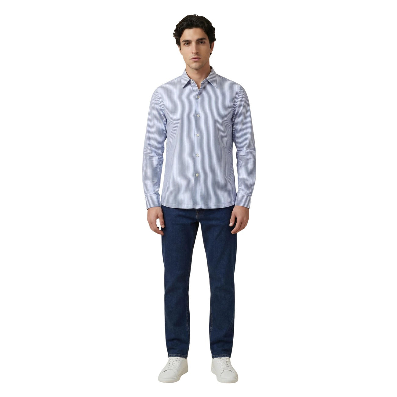 2454977 Only & Sons Camicia Azzurro Righe Uomo