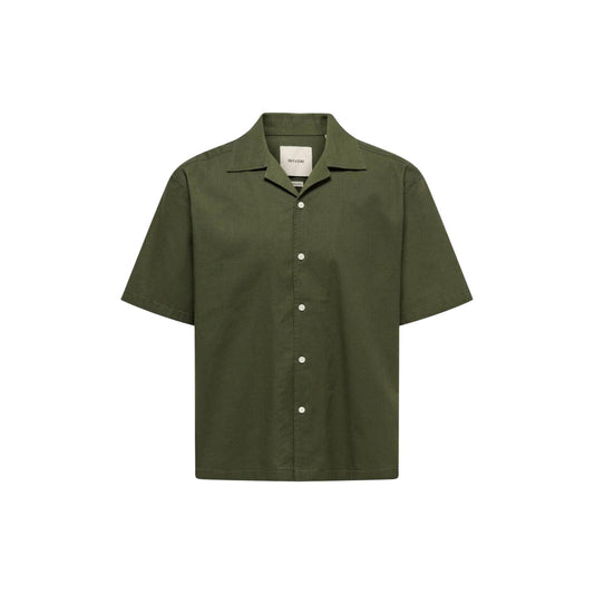 2458401 Only & Sons Camicia Verde Uomo