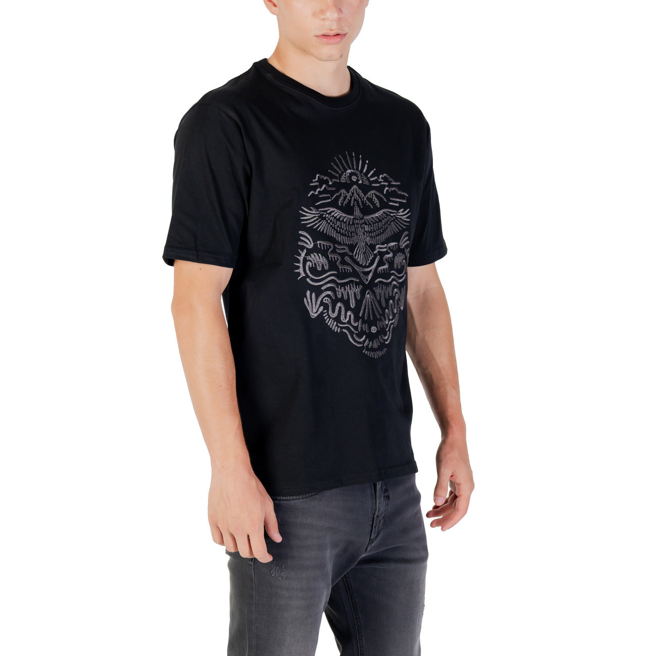 2430442 Gianni Lupo T-Shirt Nera Stampa Uomo