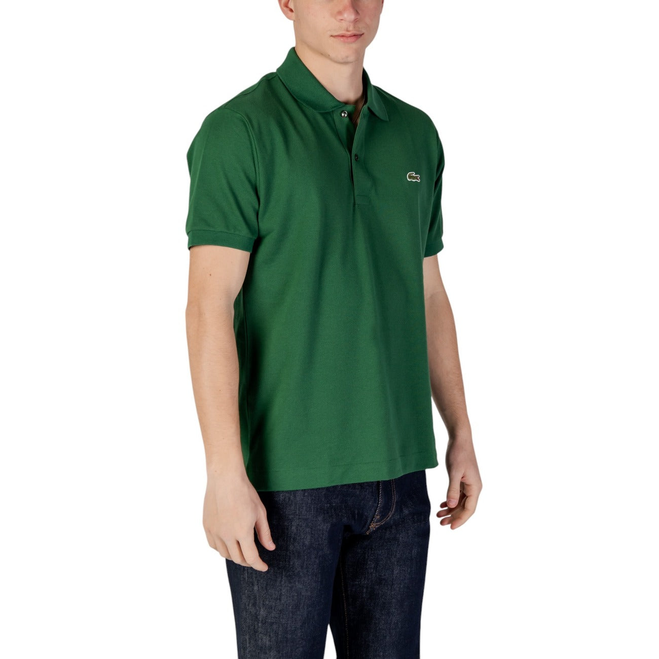 2412692 Lacoste Polo Verde Cotone Colletto Polo Maniche Corte Uomo