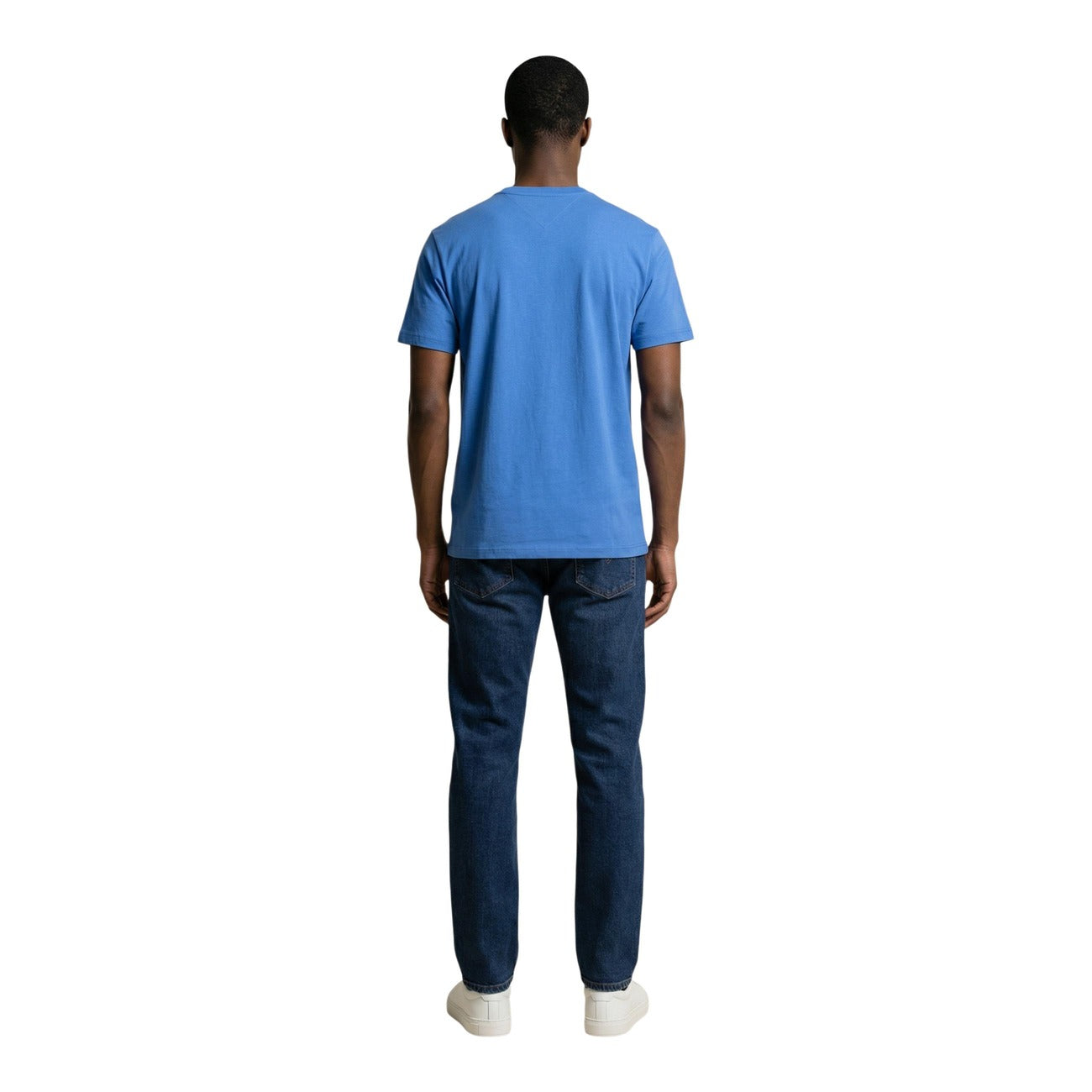 2458755 Tommy Hilfiger Jeans T-Shirt Turchese Cotone Organico Scollo Tondo Uomo