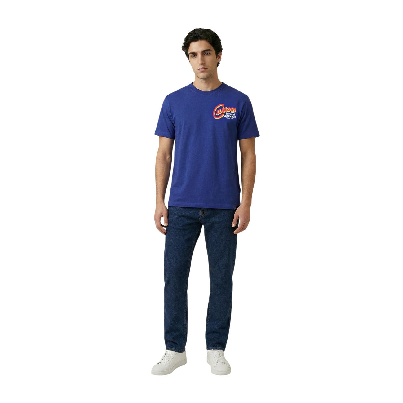 2456313 Replay T-Shirt Blu con Stampa Uomo
