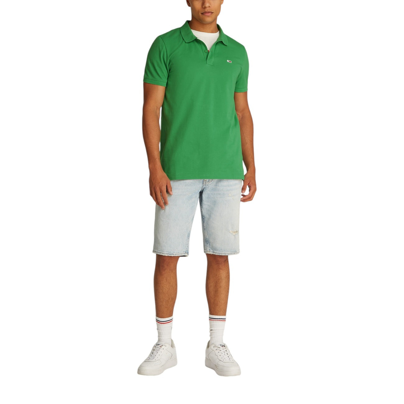 2409263 Tommy Hilfiger Jeans Polo Verde Uomo