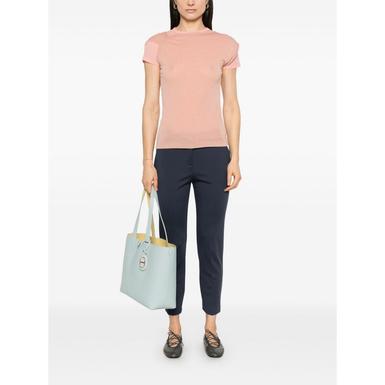 2444004 Pinko Pantaloni Blu Donna Viscosa 65% Nylon 30%