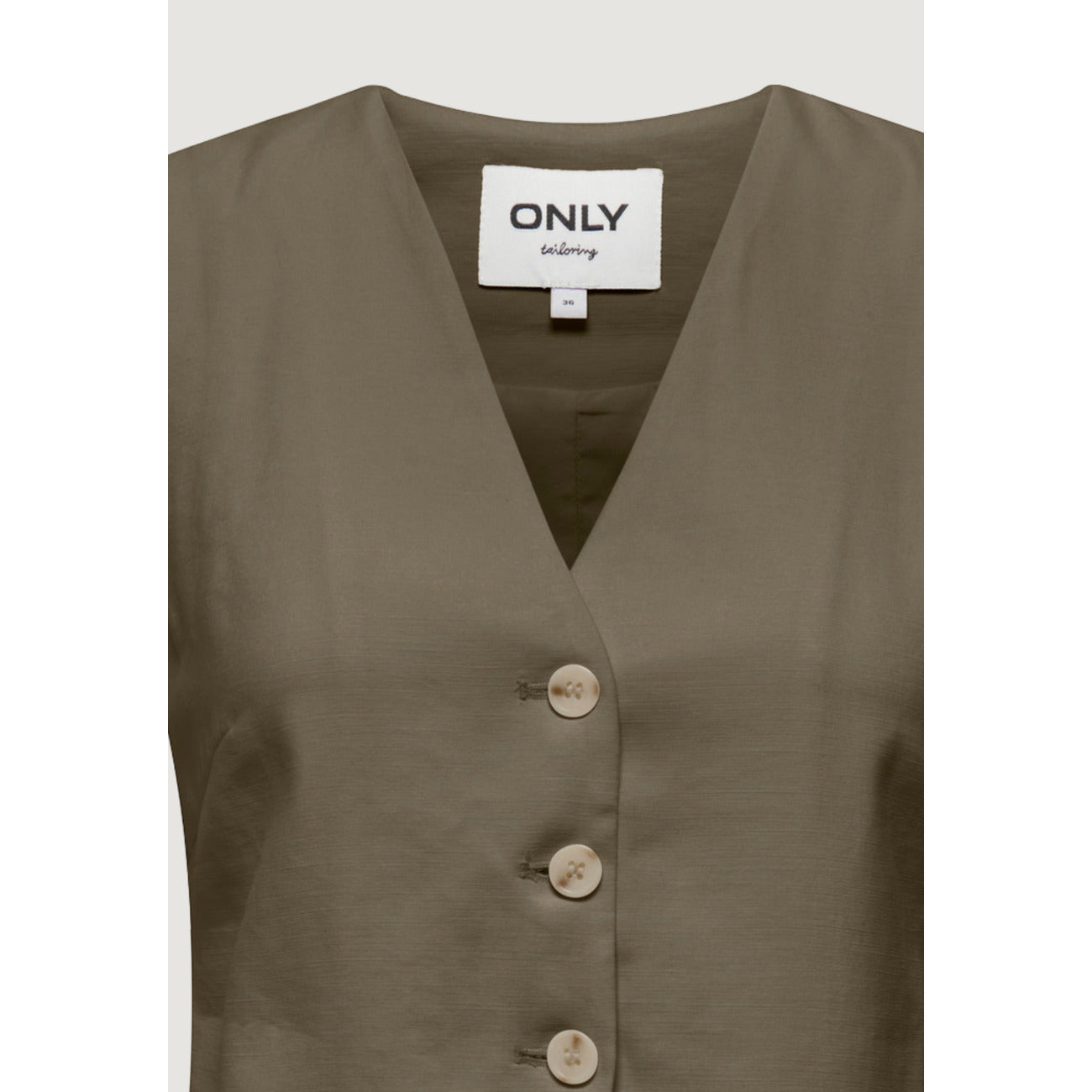 517467 Only Gilet Verde Smanicato Donna